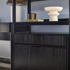 Bureau d'écriture cannelé de style transitionnel 3 pièces avec 2 grandes bibliothèques Saracina Home