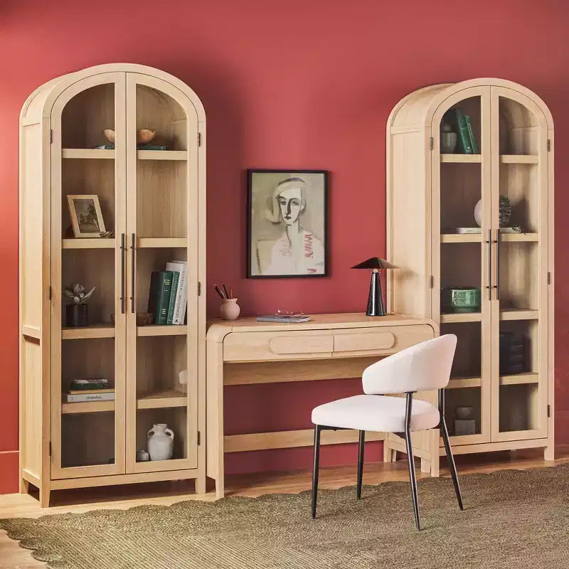 Bureau moderne Saracina Home 3 pièces cascade avec 2 bibliothèques hautes en verre