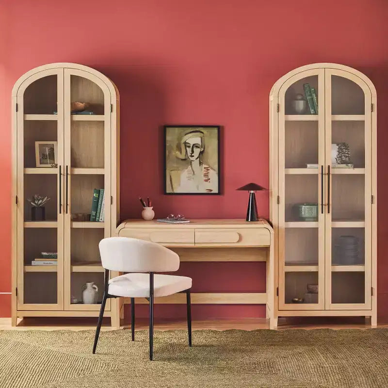 Bureau moderne Saracina Home 3 pièces cascade avec 2 bibliothèques hautes en verre