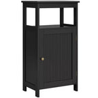 Yaheetech 4-Tier Bathroom Floor Cabinet with Single Door & Adjustable Shelf for Bathroom Kitchen Hallway