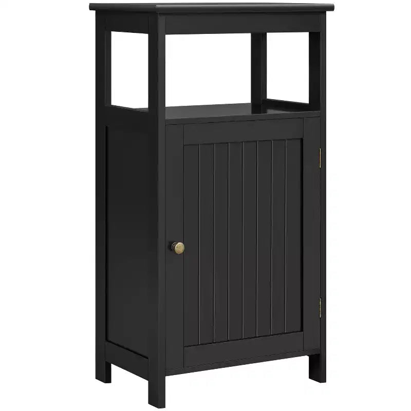 Yaheetech 4-Tier Bathroom Floor Cabinet with Single Door & Adjustable Shelf for Bathroom Kitchen Hallway