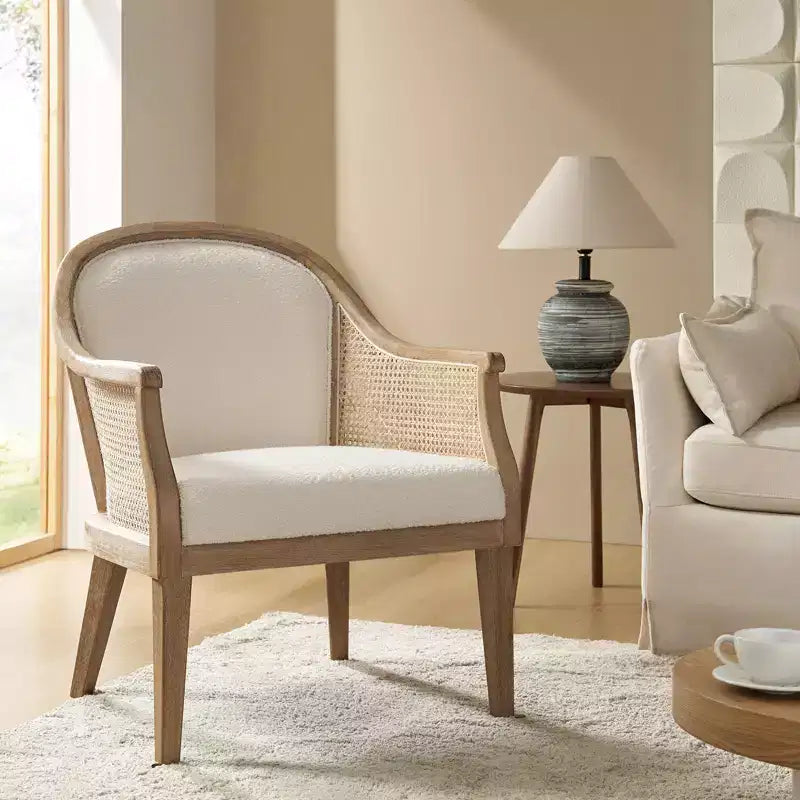 Fauteuil en bois massif et rotin Gordon Farmhouse, lot de 2 | HULALA HOME