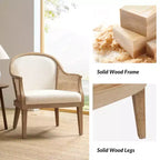 Fauteuil en bois massif et rotin Gordon Farmhouse, lot de 2 | HULALA HOME