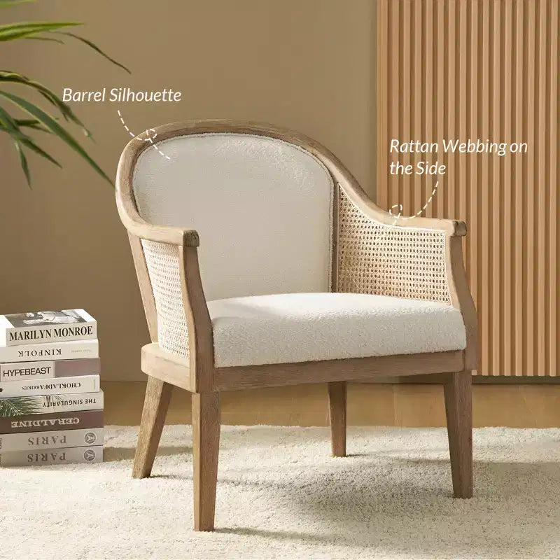 Fauteuil en bois massif et rotin Gordon Farmhouse, lot de 2 | HULALA HOME