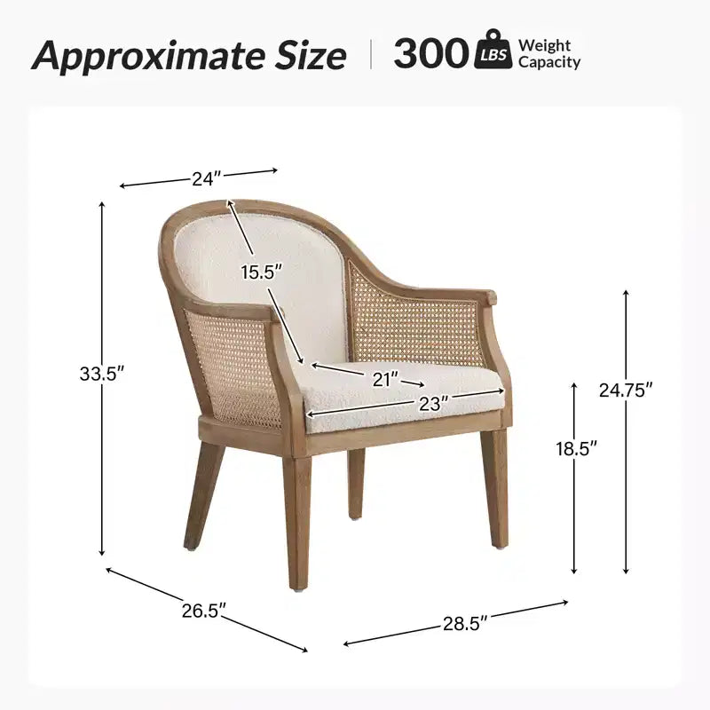 Fauteuil en bois massif et rotin Gordon Farmhouse, lot de 2 | HULALA HOME