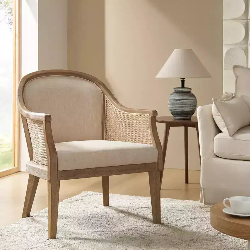 Fauteuil en bois massif et rotin Gordon Farmhouse, lot de 2 | HULALA HOME