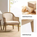 Fauteuil en bois massif et rotin Gordon Farmhouse, lot de 2 | HULALA HOME