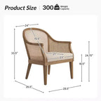 Fauteuil en bois massif et rotin Gordon Farmhouse, lot de 2 | HULALA HOME