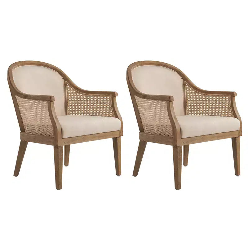 Gordon Farmhouse Rattan Solid Wood Armchair Set of 2| HULALA HOME