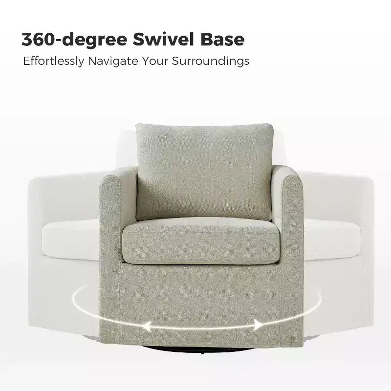 Fauteuil pivotant déhoussable Bernhard (lot de 2) avec tissu texturé et accoudoirs évasés | HULALA HOME