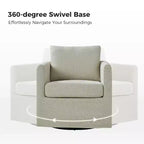 Fauteuil pivotant déhoussable Bernhard (lot de 2) avec tissu texturé et accoudoirs évasés | HULALA HOME