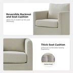 Fauteuil pivotant déhoussable Bernhard (lot de 2) avec tissu texturé et accoudoirs évasés | HULALA HOME