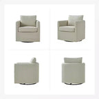 Fauteuil pivotant déhoussable Bernhard (lot de 2) avec tissu texturé et accoudoirs évasés | HULALA HOME