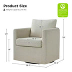 Fauteuil pivotant déhoussable Bernhard (lot de 2) avec tissu texturé et accoudoirs évasés | HULALA HOME