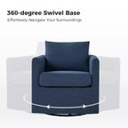 Fauteuil pivotant déhoussable Bernhard (lot de 2) avec tissu texturé et accoudoirs évasés | HULALA HOME