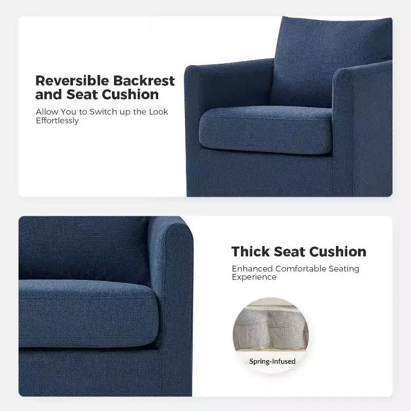 Fauteuil pivotant déhoussable Bernhard (lot de 2) avec tissu texturé et accoudoirs évasés | HULALA HOME