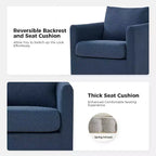 Fauteuil pivotant déhoussable Bernhard (lot de 2) avec tissu texturé et accoudoirs évasés | HULALA HOME