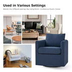 Fauteuil pivotant déhoussable Bernhard (lot de 2) avec tissu texturé et accoudoirs évasés | HULALA HOME