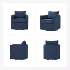 Fauteuil pivotant déhoussable Bernhard (lot de 2) avec tissu texturé et accoudoirs évasés | HULALA HOME