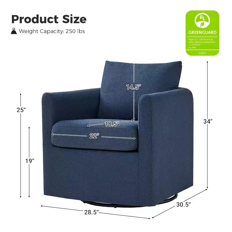 Fauteuil pivotant déhoussable Bernhard (lot de 2) avec tissu texturé et accoudoirs évasés | HULALA HOME
