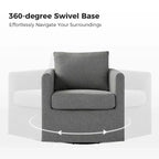 Fauteuil pivotant déhoussable Bernhard (lot de 2) avec tissu texturé et accoudoirs évasés | HULALA HOME