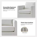 Fauteuil pivotant déhoussable Bernhard (lot de 2) avec tissu texturé et accoudoirs évasés | HULALA HOME