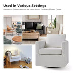 Fauteuil pivotant déhoussable Bernhard (lot de 2) avec tissu texturé et accoudoirs évasés | HULALA HOME