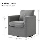 Fauteuil pivotant déhoussable Bernhard (lot de 2) avec tissu texturé et accoudoirs évasés | HULALA HOME
