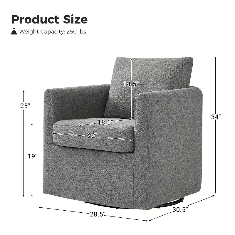 Fauteuil pivotant déhoussable Bernhard (lot de 2) avec tissu texturé et accoudoirs évasés | HULALA HOME