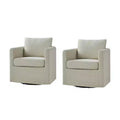 Fauteuil pivotant déhoussable Bernhard (lot de 2) avec tissu texturé et accoudoirs évasés | HULALA HOME