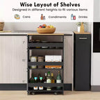 Costway Chariot de Rangement Roulant à 4 Niveaux 8 Chariot de Cuisine Mince sur Roues avec Étagères Ouvertes Marron/Gris/Blanc/Noir