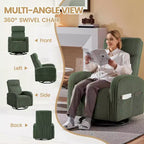Fauteuil à bascule pivotant en velours côtelé pour chambre de bébé Yaheetech