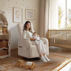 Fauteuil à bascule pivotant en velours côtelé pour chambre de bébé Yaheetech