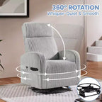 Fauteuil à bascule pivotant en velours côtelé pour chambre de bébé Yaheetech
