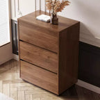 Table de chevet en bois Luck Live Mid-Century Modern 3 tiroirs pour chambre à coucher, meuble de rangement superposable pour bureau