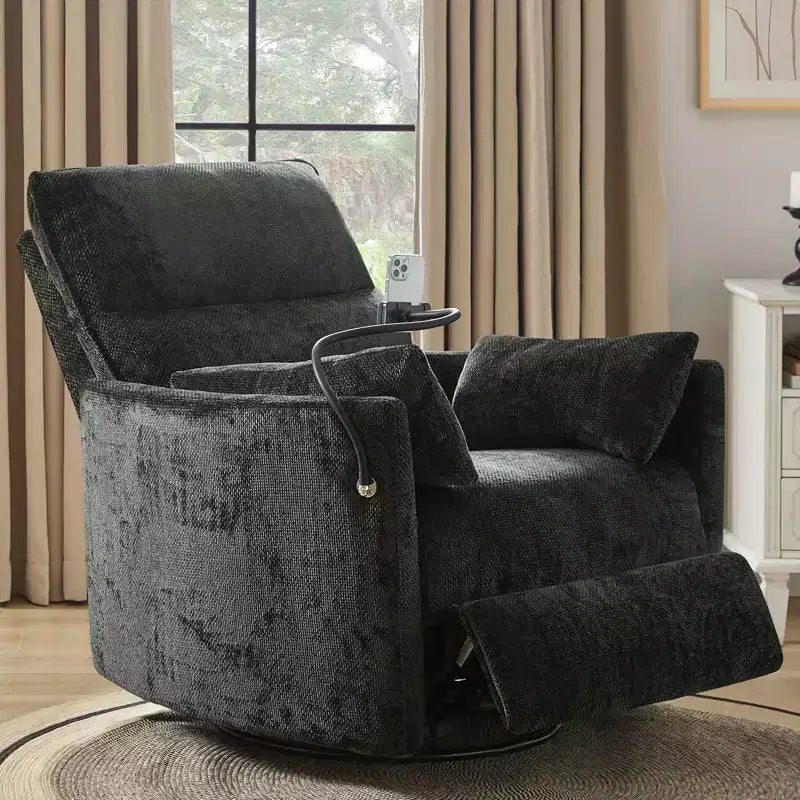 Fauteuil inclinable, pivotant et berçant Julius 38 Power Nursery avec port USB | HULALA HOME