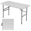 JIONJOY Folding Table, Outdoor Indoor Heavy Duty Portable with Carrying Handle for Camping