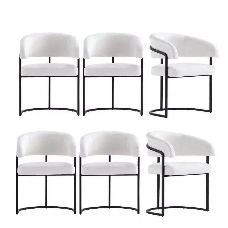 Lot de 6 chaises de salle à manger modernes rembourrées en similicuir Augusta de Manhattan Comfort