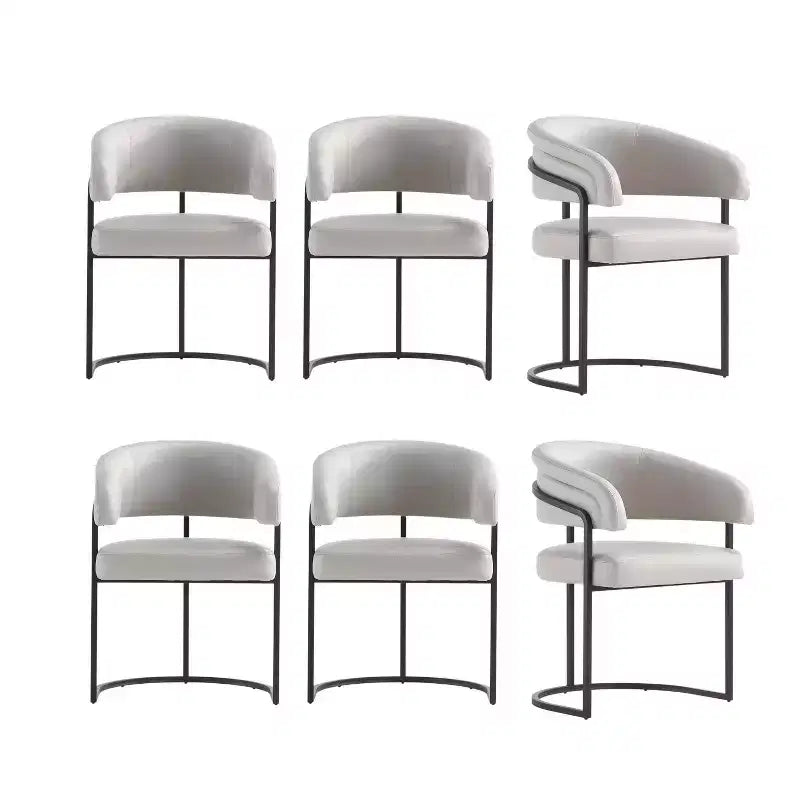 Lot de 6 chaises de salle à manger modernes rembourrées en similicuir Augusta de Manhattan Comfort