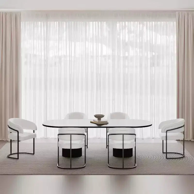 Lot de 6 chaises de salle à manger modernes rembourrées en similicuir Augusta de Manhattan Comfort