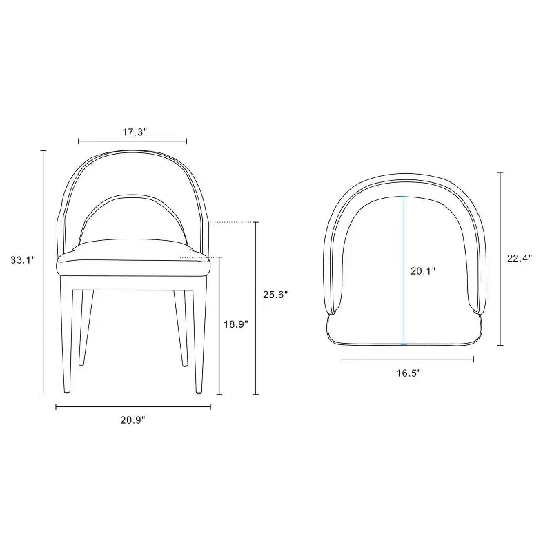 Fauteuil de salle à manger moderne Carrington en velours, par Manhattan Comfort