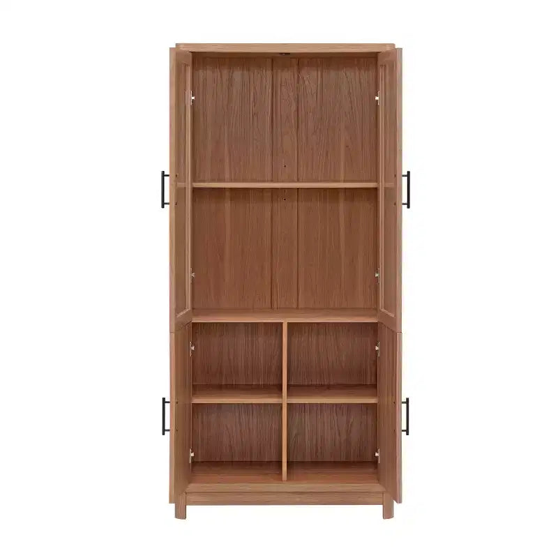 Manhattan Comfort 67.6 Bibliothèque Jodie avec 6 étagères réglables et portes en verre trempé