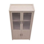 Manhattan Comfort 67.6 Bibliothèque Jodie avec 6 étagères réglables et portes en verre trempé