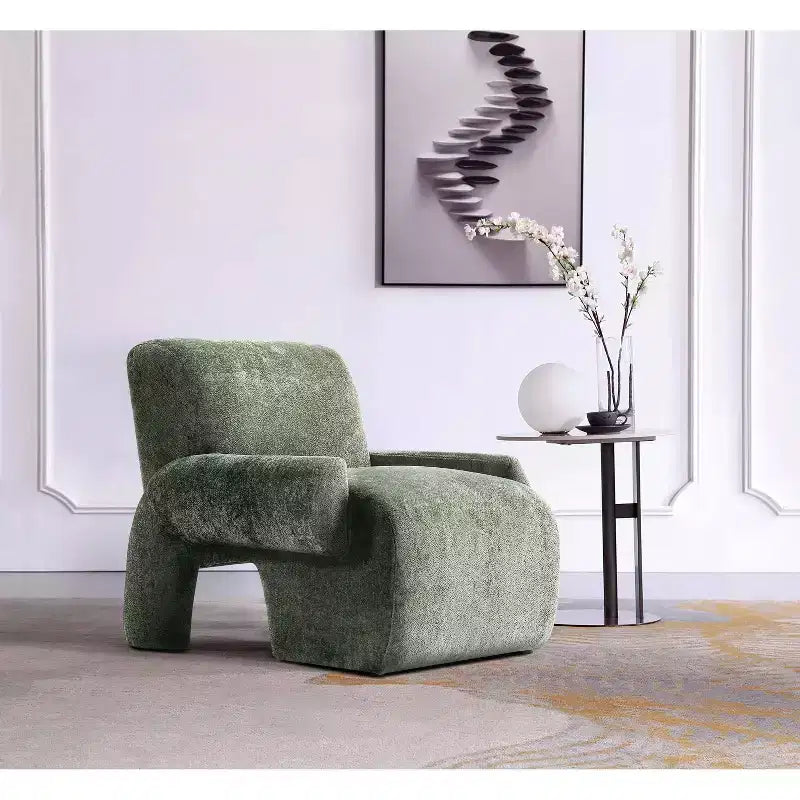 Chaise d'appoint moderne rembourrée en chenille Verandah Manhattan Comfort