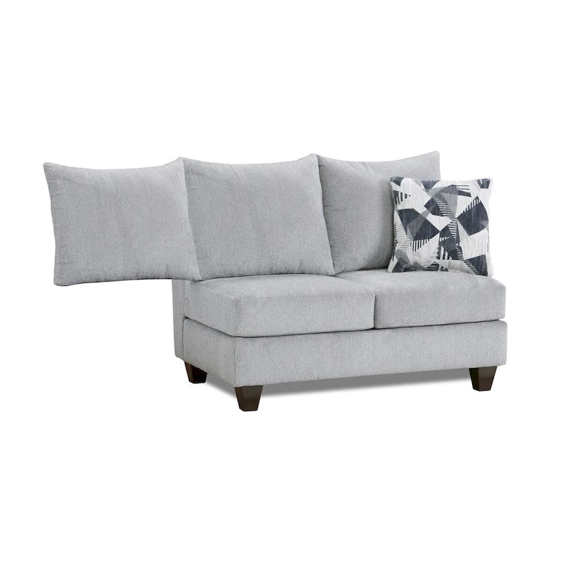Canapé et fauteuil de salon, motif chevrons argenté