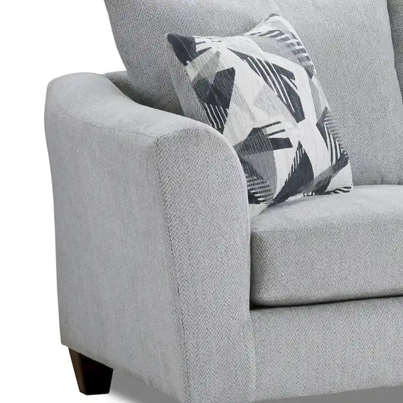 Canapé et fauteuil de salon, motif chevrons argenté