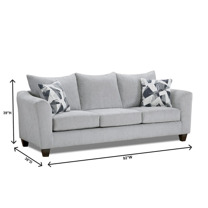 Canapé et fauteuil de salon, motif chevrons argenté