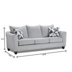 Canapé et fauteuil de salon, motif chevrons argenté
