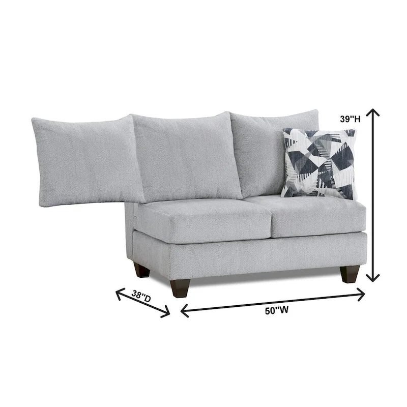 Canapé et fauteuil de salon, motif chevrons argenté