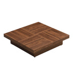 Table basse à plateau coulissant et rangement en marbre plaqué